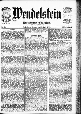 Wendelstein Sonntag 23. April 1905