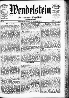 Wendelstein Samstag 29. April 1905