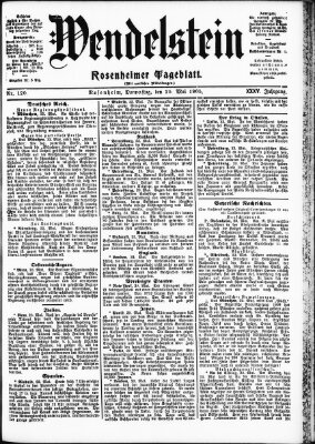 Wendelstein Donnerstag 25. Mai 1905