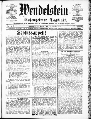 Wendelstein Freitag 12. Januar 1912