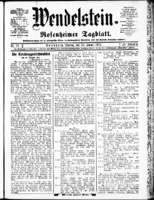 Wendelstein Dienstag 23. Januar 1912