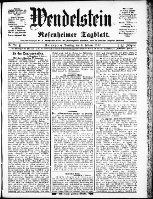 Wendelstein Dienstag 6. Februar 1912