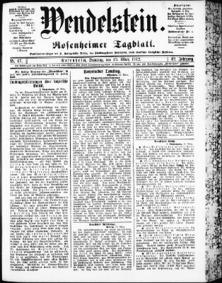 Wendelstein Samstag 23. März 1912