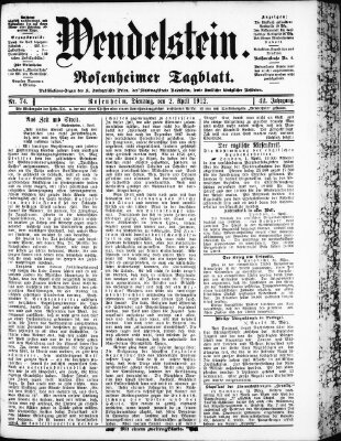 Wendelstein Dienstag 2. April 1912