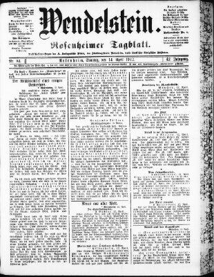 Wendelstein Sonntag 14. April 1912