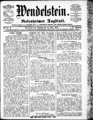 Wendelstein Dienstag 16. April 1912