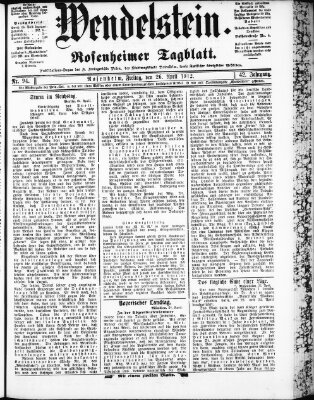 Wendelstein Freitag 26. April 1912