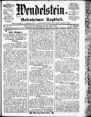 Wendelstein Dienstag 30. April 1912