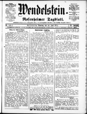 Wendelstein Dienstag 25. Juni 1912