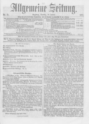 Allgemeine Zeitung Dienstag 31. Januar 1871