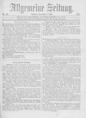 Allgemeine Zeitung Donnerstag 9. März 1871