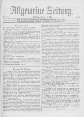 Allgemeine Zeitung Freitag 17. März 1871