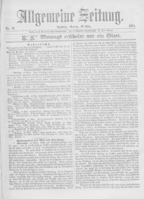 Allgemeine Zeitung Montag 20. März 1871