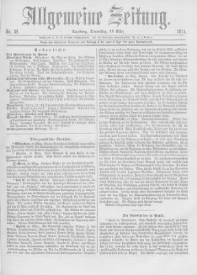 Allgemeine Zeitung Donnerstag 23. März 1871