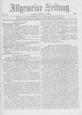 Allgemeine Zeitung Dienstag 28. März 1871