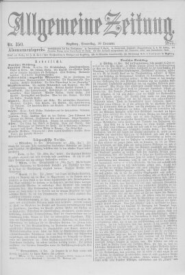 Allgemeine Zeitung Donnerstag 16. Dezember 1875