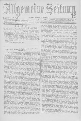 Allgemeine Zeitung Montag 27. Dezember 1875