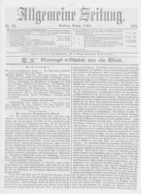 Allgemeine Zeitung Montag 3. Juli 1871