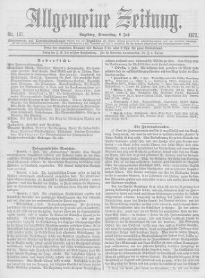 Allgemeine Zeitung Donnerstag 6. Juli 1871