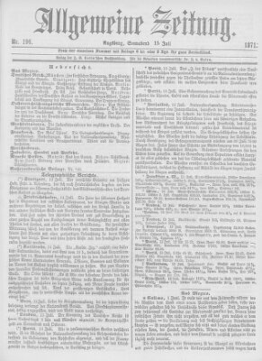 Allgemeine Zeitung Samstag 15. Juli 1871