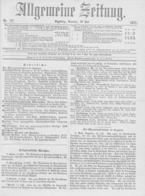 Allgemeine Zeitung Sonntag 16. Juli 1871