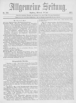 Allgemeine Zeitung Mittwoch 19. Juli 1871