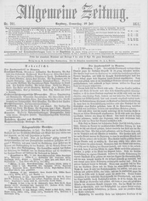 Allgemeine Zeitung Donnerstag 20. Juli 1871