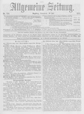 Allgemeine Zeitung Samstag 29. Juli 1871