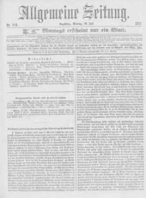 Allgemeine Zeitung Montag 31. Juli 1871