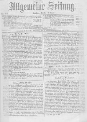 Allgemeine Zeitung Dienstag 1. August 1871