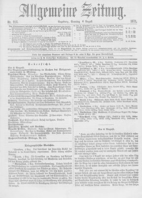 Allgemeine Zeitung Sonntag 6. August 1871