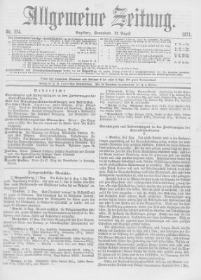 Allgemeine Zeitung Samstag 12. August 1871