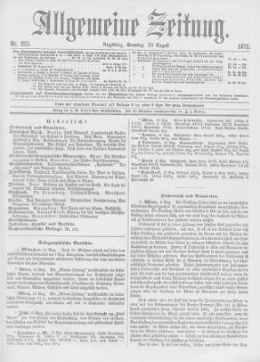 Allgemeine Zeitung Sonntag 13. August 1871