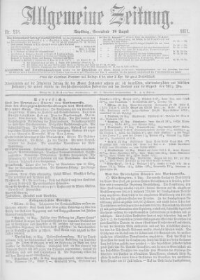 Allgemeine Zeitung Samstag 26. August 1871