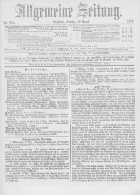 Allgemeine Zeitung Dienstag 29. August 1871