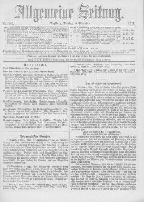 Allgemeine Zeitung Dienstag 5. September 1871