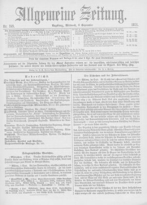 Allgemeine Zeitung Mittwoch 6. September 1871