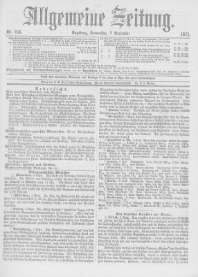 Allgemeine Zeitung Donnerstag 7. September 1871