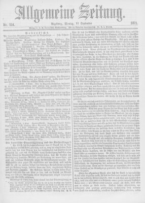 Allgemeine Zeitung Montag 11. September 1871