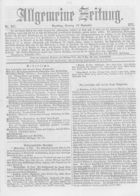 Allgemeine Zeitung Sonntag 24. September 1871