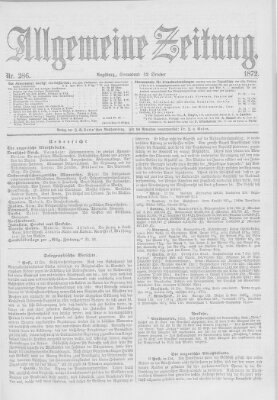Allgemeine Zeitung Samstag 12. Oktober 1872
