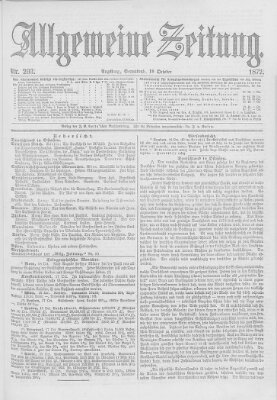 Allgemeine Zeitung Samstag 19. Oktober 1872