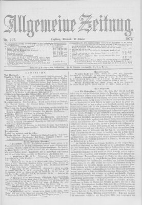 Allgemeine Zeitung Mittwoch 23. Oktober 1872