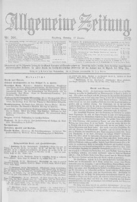 Allgemeine Zeitung Sonntag 27. Oktober 1872