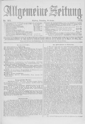 Allgemeine Zeitung Donnerstag 31. Oktober 1872