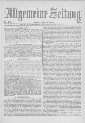 Allgemeine Zeitung Montag 4. November 1872