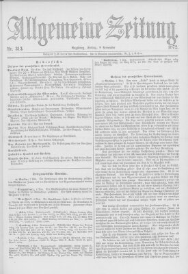 Allgemeine Zeitung Freitag 8. November 1872