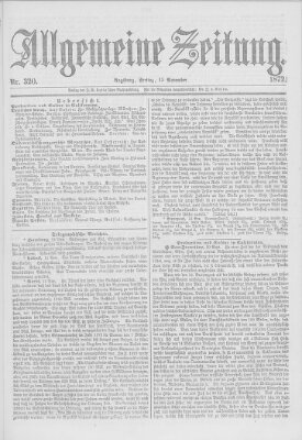 Allgemeine Zeitung Freitag 15. November 1872