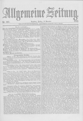 Allgemeine Zeitung Freitag 22. November 1872