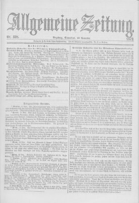 Allgemeine Zeitung Samstag 23. November 1872